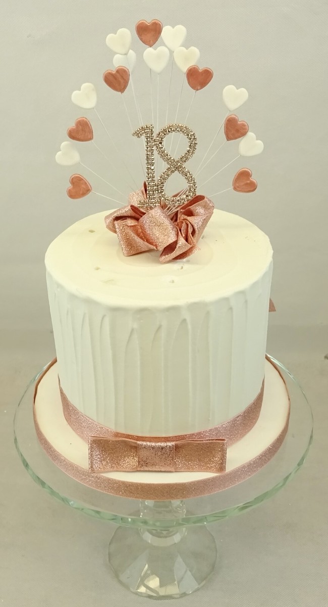 CAKE TOPPER HEART BURST ROSE GOLD DIAMANTE BIRTHDAY NUMBERS CAKE