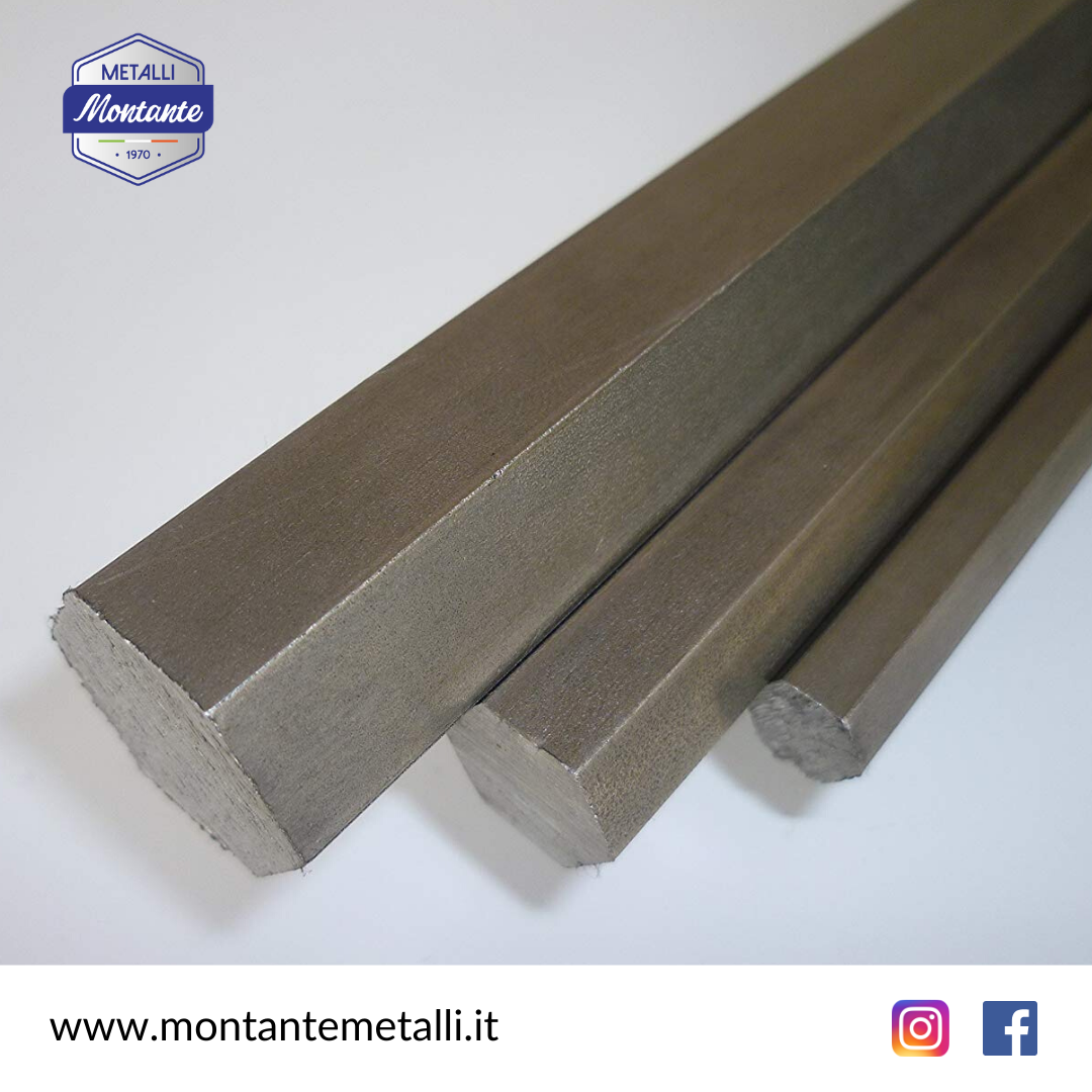 Barra Esagonale In Alluminio Anticorodal 6082 - Ø 22 Mm, Lunghezza 1 Metro, Per Tornio E Fresatura