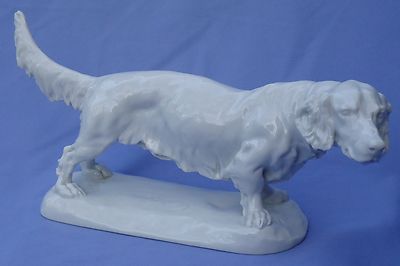 DACHSHUND HEREND LONG HAIRED DOG 15'' mark figurine