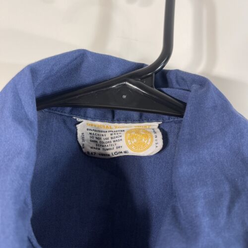 Cub Scouts Boy Scouts of America Large Blue Youth Shirt Sewn Patches VTG Stain - Picture 4 of 14