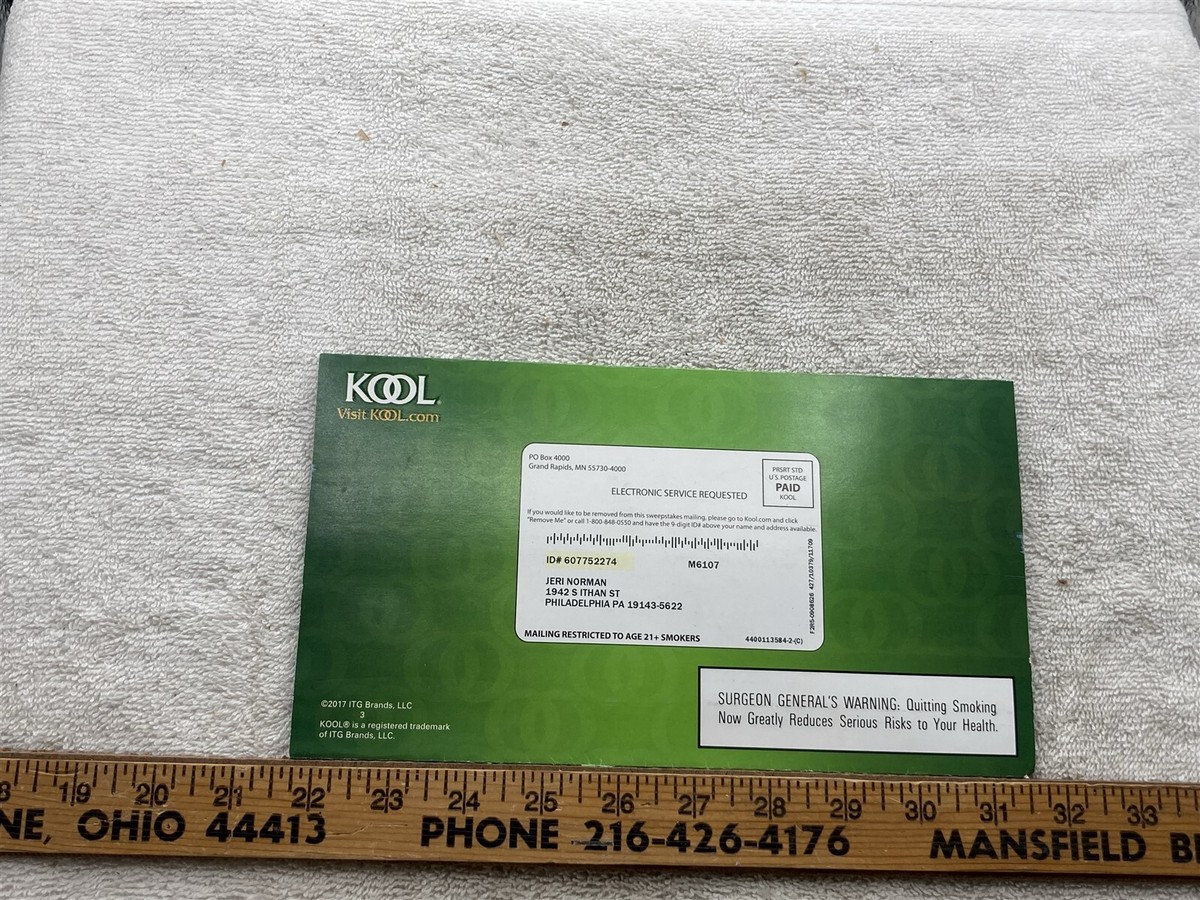 kool cigarette coupons 2017 Kool Cigarettes Advertising Mailer Cash Coupons Vtg