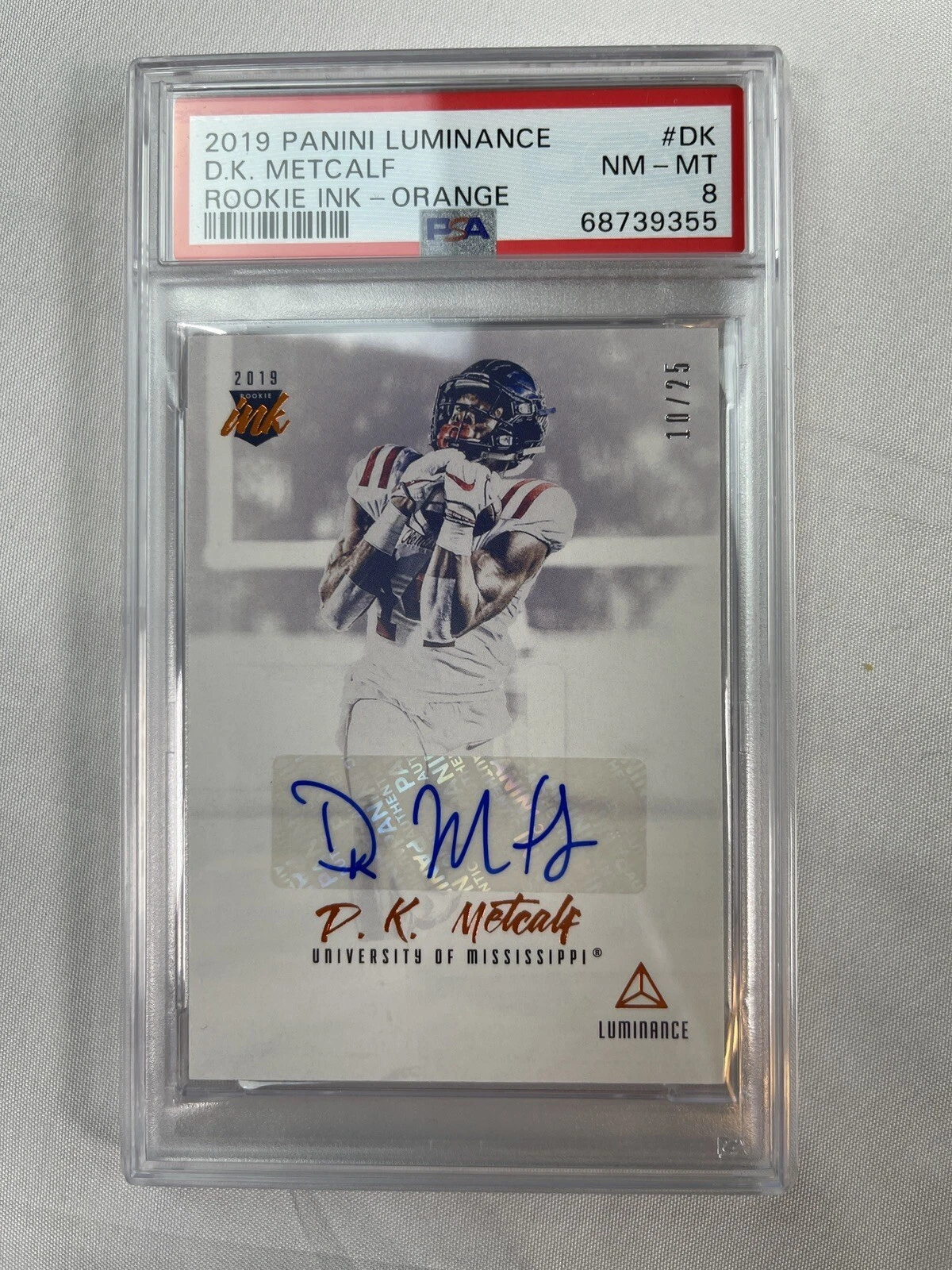 DK Metcalf Panini Luminance Rookie Ink #DK Orange