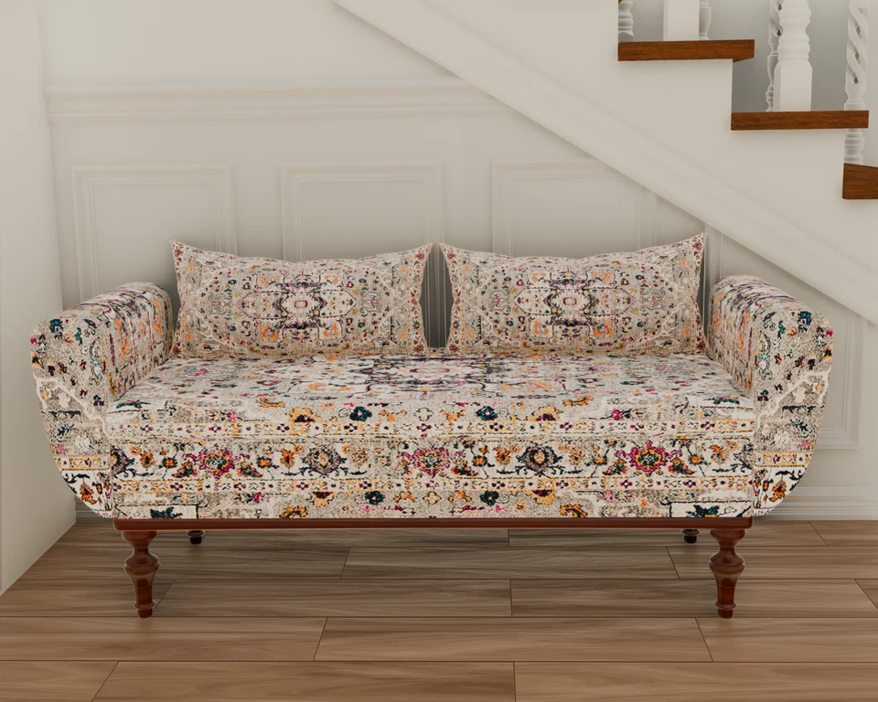 Living Room Sofa without Back Loveseat Upholstered Ottoman Bench with Storage - Image 2 of 4