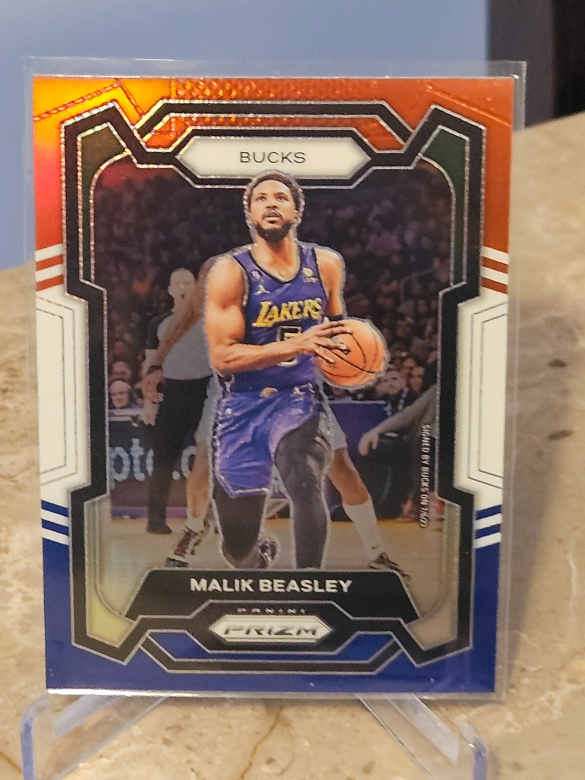 2023-24 Panini Prizm #237 Malik Beasley Prizms Red White and Blue