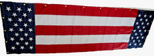 PATRIOTIC AMERICAN FLAG BANNER  36"W X 120"L  EMBROIDERED STARS By Evergreen