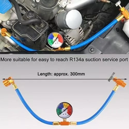 R 134a Refrigerant AC Recharge Gauge R-134A Can tap valve Hose for AC Recharging - Picture 5 of 12