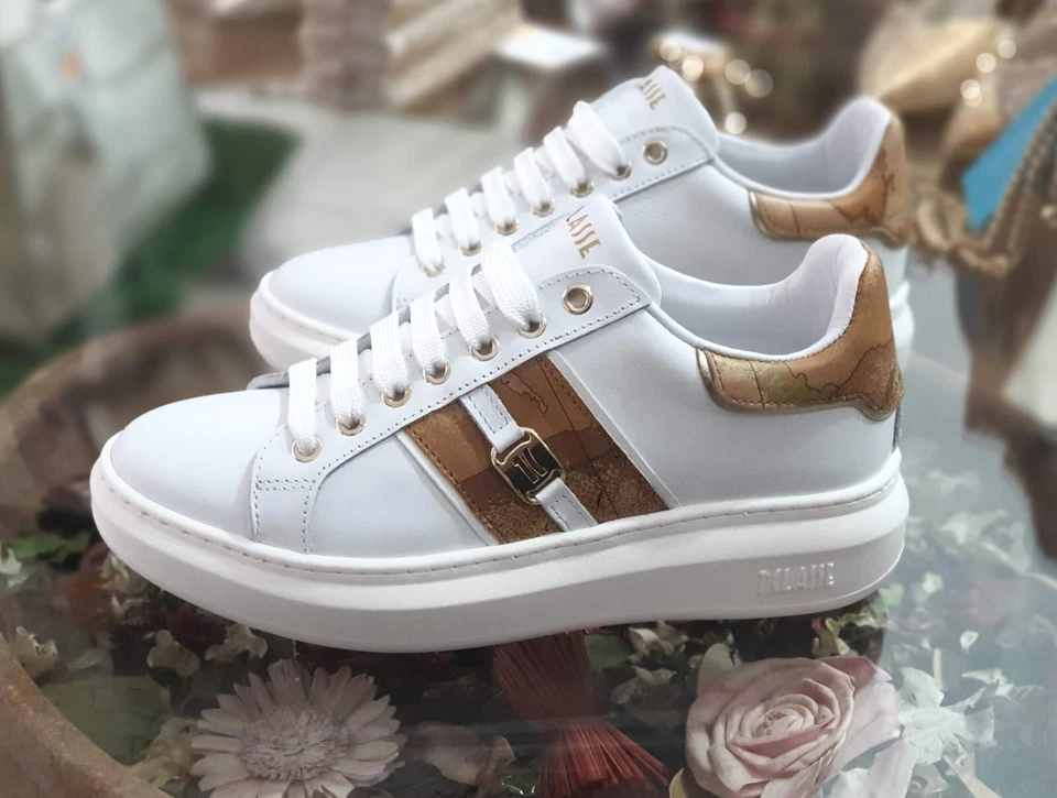 SNEAKERS  DONNA  ALVIERO MARTINI PRIMA CLASSSE BIANCO IN PELLE 1170 MODA  SPORT - Immagine 4 di 4