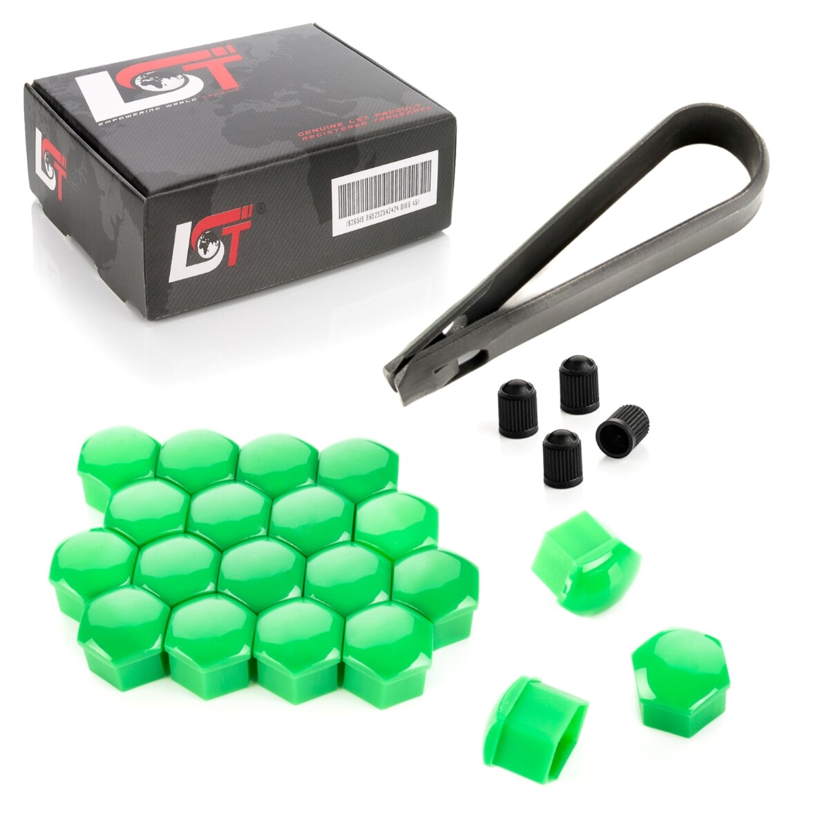 20x Shrouds Wheel Screw Caps Set Green 0 21/32in for Audi Tt 8J3 8N3 FV3