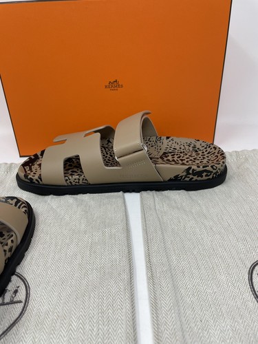 Heremes Chypre Smooth Calfskin Leopard Techno Sandal 38 NIB - Picture 5 of 17