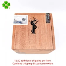 Intemperance BA XXI Intrigue Empty Wood Cigar Box 4.75" x 4.75" x 4.25"