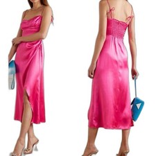 Reformation Marguerite silk midi dress in flambe NWT