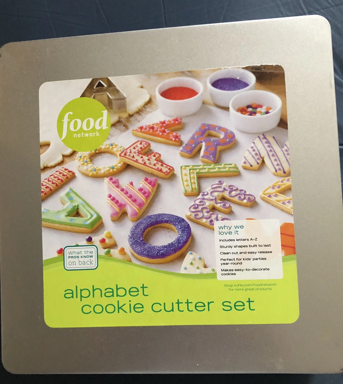 Food Network Alphabet Cookie Sandwich Cutter Set Approx 3” Each