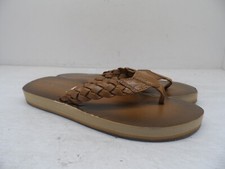 Sperry Women's Topsail Woven PU Thong Flip Flop Sandals STS93282 Brown 6M