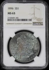 1896-P $1 Morgan Silver Dollar NGC MS 63 | Toning Uncirculated UNC