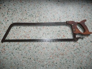 Vintage Wood Handled Butcher Bone/Meat Saw 23 1/2 Inch Blade