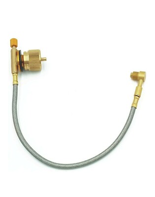 MCAMPAS Gas/Propane Adjustable Regulator Valve Adapter w/Elbow Nozzle 0.3mm