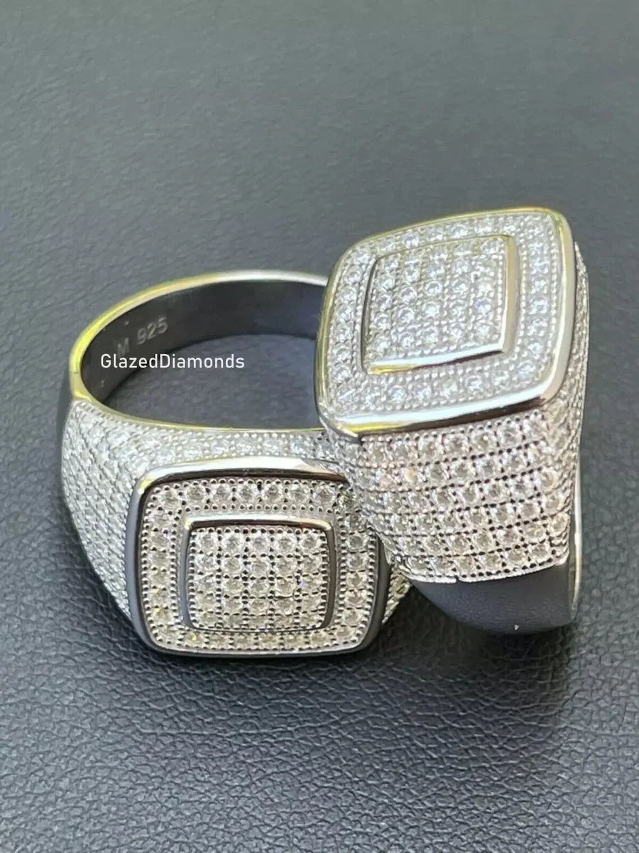Square Signet VVS Moissanite Iced Out Rapper Pinky Hip Hop Ring