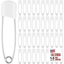 Pcs Diaper Pins Safety 2.2 Inch Plastic Head Cloth Diaper Nappy Pins 100 White