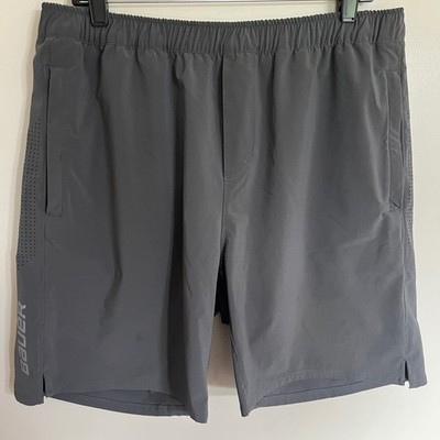 Bauer XXX Mens Training Shorts Gray Athletic Hockey Dryland Gym Large L/G