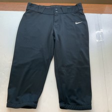 Nike Womens Quick Dry Softball Capri Pants Black Sz-L #463
