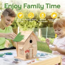 NEW DIY Birdhouse Kit with Paint Set Kids' Wood Craft Make a Bird House 581