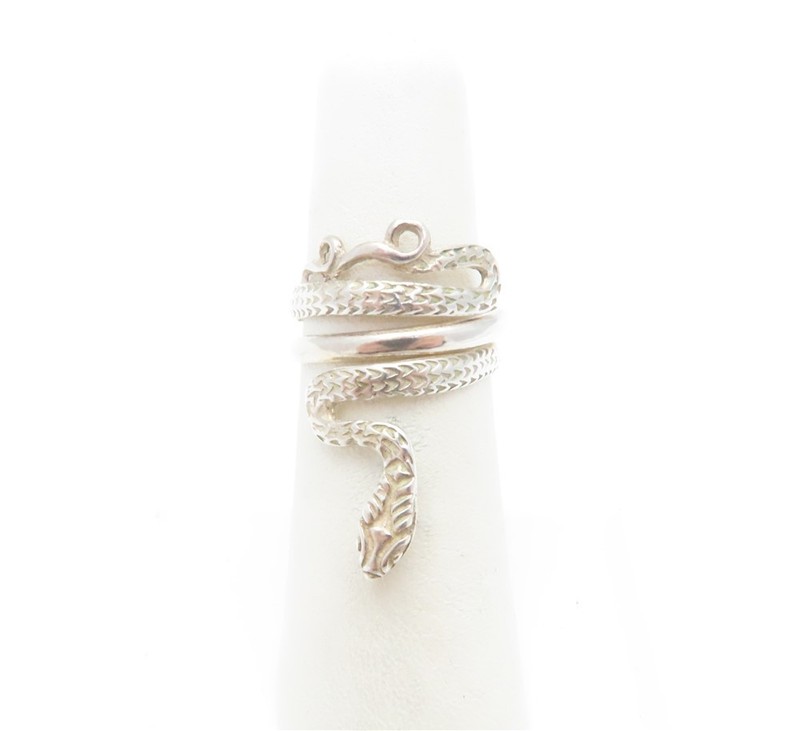 Sterling Silver Coiled Snake Ring Size 6.5