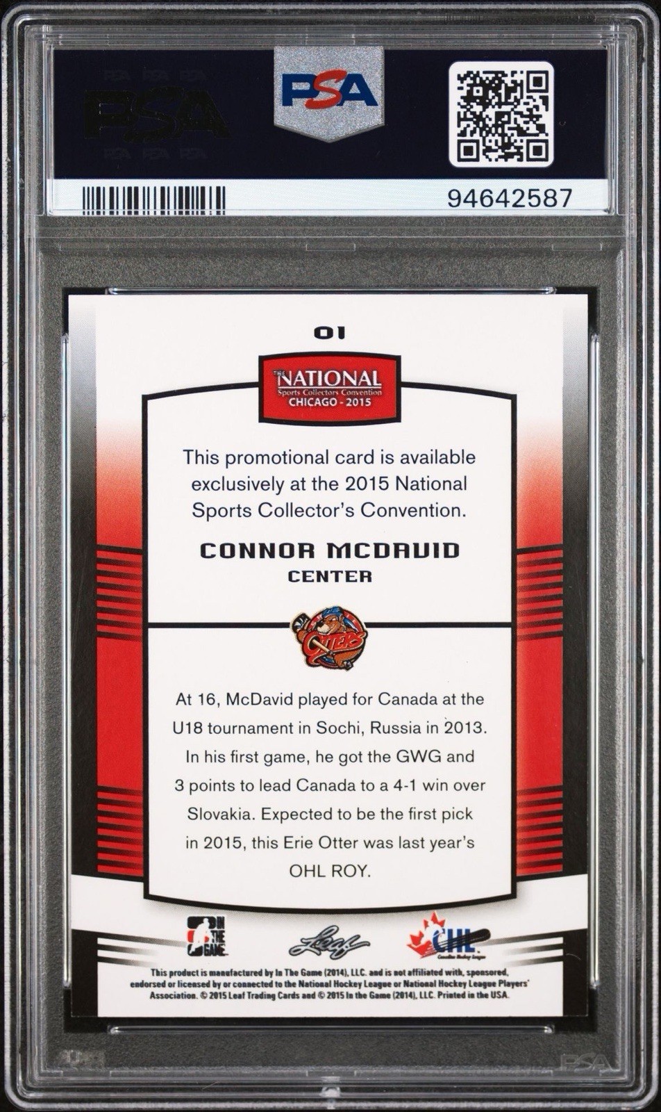 2015 Leaf National Convention - Connor McDavid #01 (RC) view 2