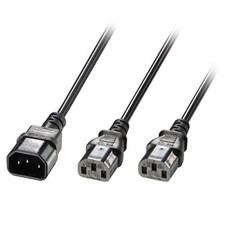 Image of Lindy 1m IEC Splitter Cable IEC C14 to 2 x IEC C13