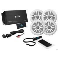 "Boss Audio ASK904B.64 4-Kanal VerstäRker Mit 2 Paar 6.5\" Lautsprecher-Set Weiß"
