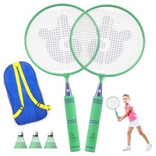Kids Badminton Rackets Set Lightweight with Shuttlecocks Carry Bag