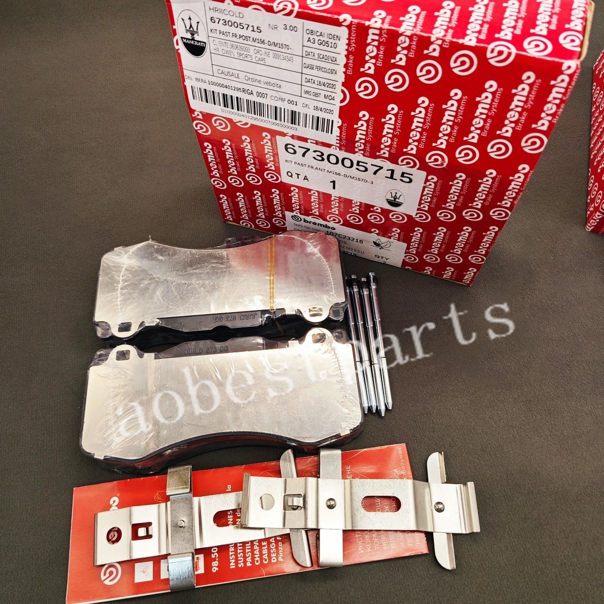 NEW Front & Rear Brake Pad Set 673005715, 673004626  For Maserati Levante S 