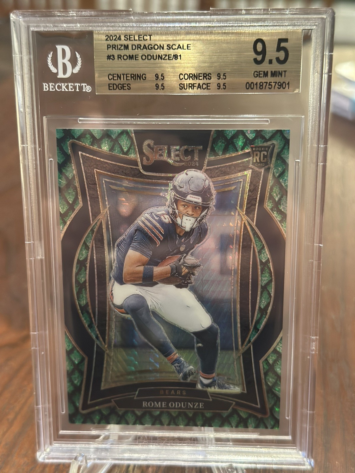 2024 Panini Select - Concourse Rome Odunze Dragon Scale Prizm /81 Gem Mint