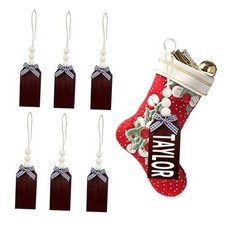 Christmas Wood Stocking Name Tags Custom Stocking Name Tags Dark Brown