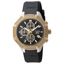 TIMEX UFC Men's Quartz Watch with Mineral Glass Black Dial TW2V87300 NEW