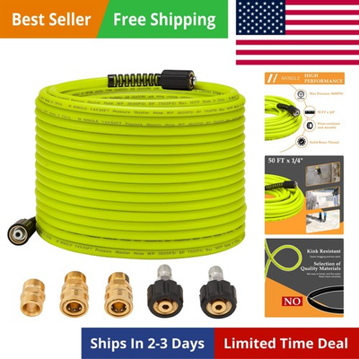 #ad Pressure Washer Hose 50 FT x 1 4quot; Replacement Power Wash Hose with Quick Co... $69.99