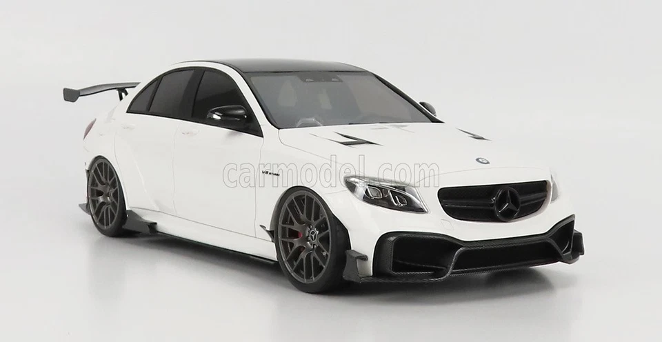 MODELLINO AUTO STATICO GLM MERCEDES BENZ C-CLASS C63S AMG DARWINPRO BIANCO 1/18 - Immagine 4 di 4