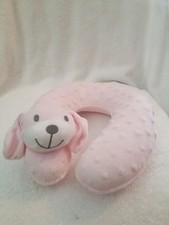 Dog Pink Puppy Plush Minky Dots Infant 9" Baby Neck Pillow SL Home Fashions