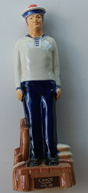 Vintage Nautical Sailor Dana Perfumes Canoe Empty Cologne Bottle