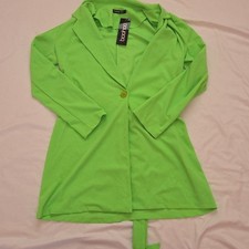 Boohoo Neon Green Blazer Dress Size 4 NWT Made In Italy