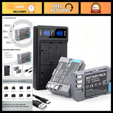 2-Pack EN-EL3e Rechargeable Batteries  Dual Charger for Nikon D50 D70 D80 D90
