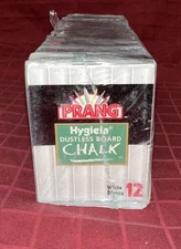 Case of 12 Boxes - Prang Hygieia Dustless White Chalk 12 PC Per BOX - 31144 NIB