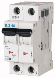 PL6-C 4/2 OVERCURRENT CIRCUIT BREAKER C 4A 2P 2M 6KA 286563