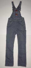 Dickies Hickory Stripe Blue White Denim Bib Carpenter Conductor Overalls Size XS
