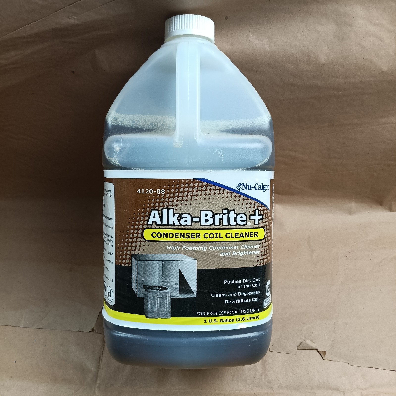 Nu-Calgon 4120-08 Alka Brite Plus 1 Gallon, Alkaline Foaming Condenser Cleaner