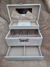 3 Layer Jewellery Box Organizer PVC  Travel Jewellry Ornaments Storage Case Box 