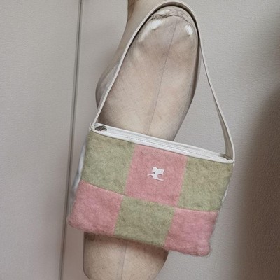 Courreges One Shoulder Bag Green Pink 10.6 inch