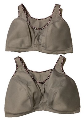 Glamorize No-Bounce Camisole Sports Bra Pink Gray Wire Free Size 44D Lot Of Two