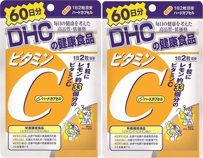 2 x DHC Vit C 60 Tage 120 Kapseln Reduziert Augenringe im Gesicht.