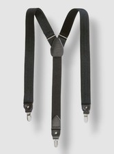 Club Room Men's Black Dress Clip End Adjustable Suspenders.