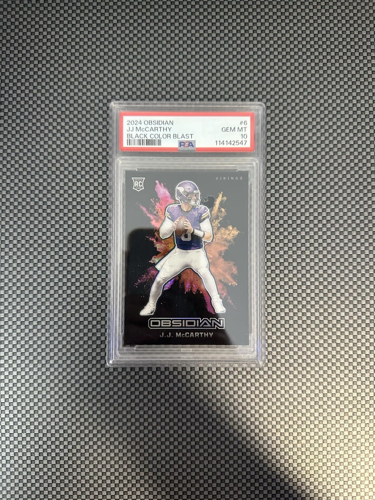 2024 Obsidian J.J. McCarthy Color Blast - PSA 10